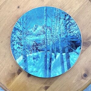 Vintage Kindred Spirits Hidden Face Art Plate Blue W.S. George Julie Kramer Cole